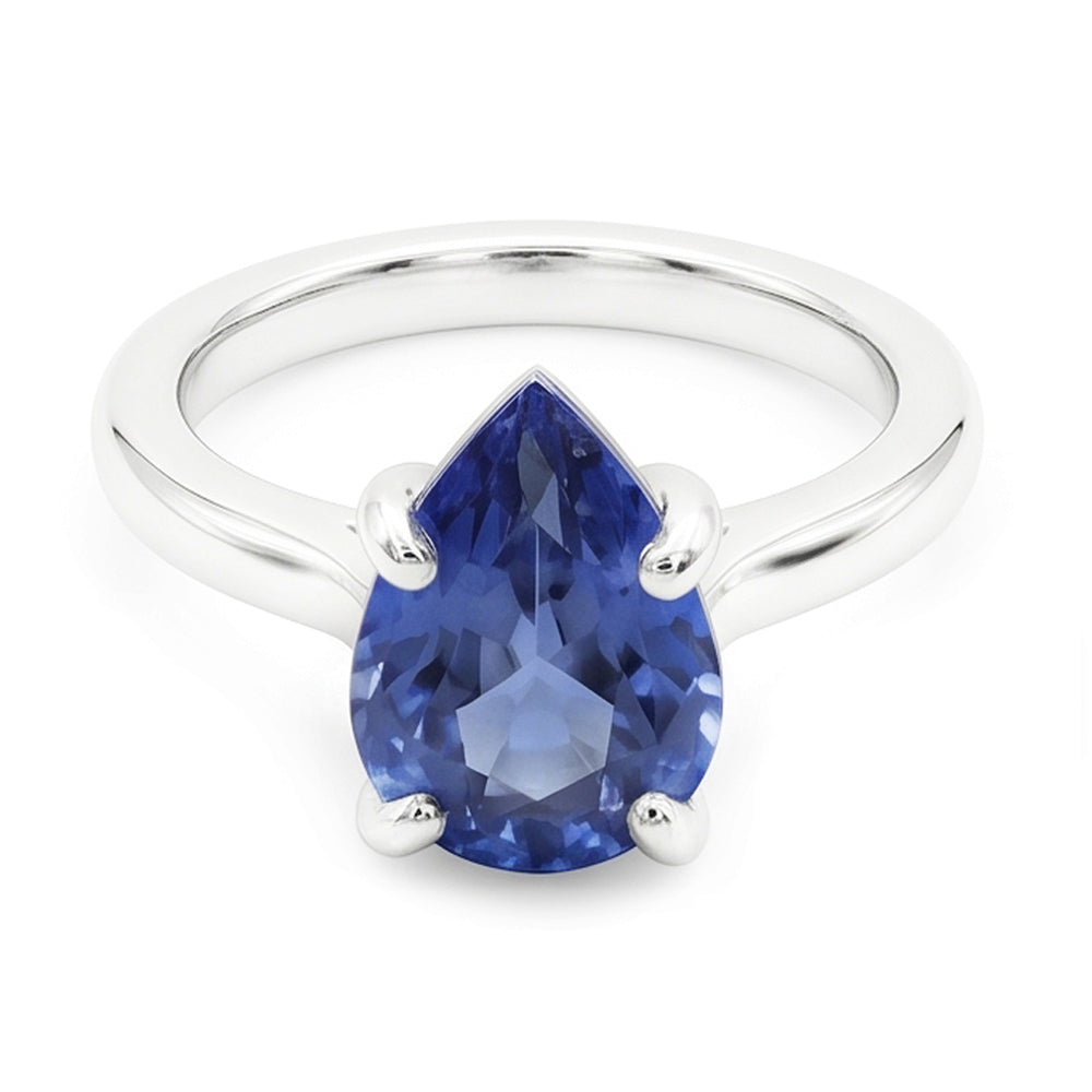 Zaffiro Blu Fiordaliso Anello con Pietra Preziosa 3 carati – Oro