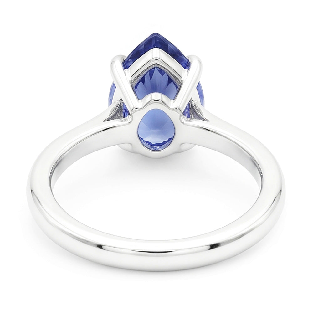 Zaffiro Blu Fiordaliso Anello con Pietra Preziosa 3 carati – Oro