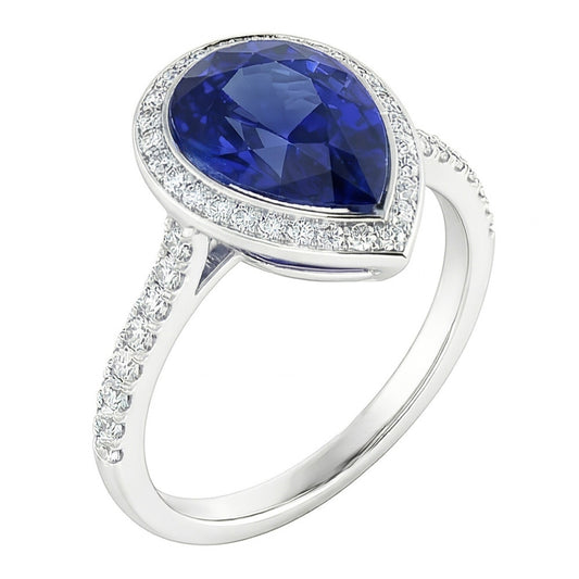 Zaffiro Blu Reale Anello con Pietra Preziosa fatto a mano 3,50
