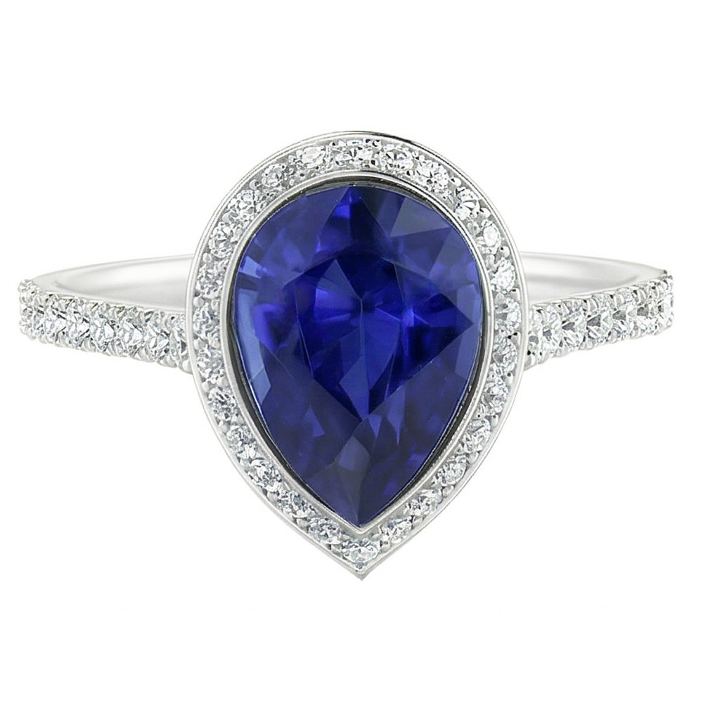 Zaffiro Blu Reale Anello con Pietra Preziosa fatto a mano 3,50