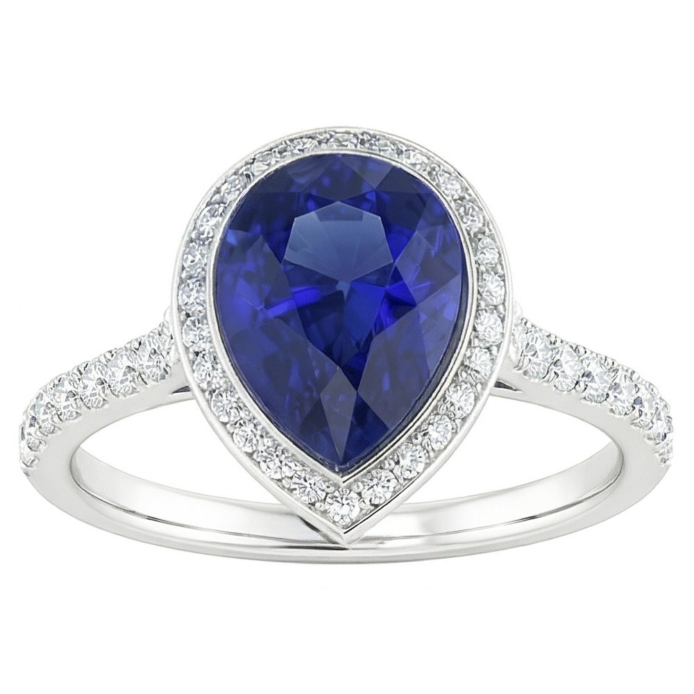 Zaffiro Blu Reale Anello con Pietra Preziosa fatto a mano 3,50