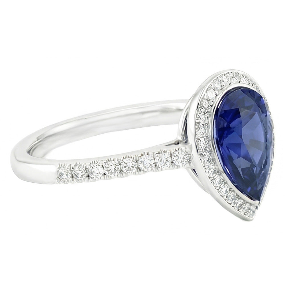 Zaffiro Blu Reale Anello con Pietra Preziosa fatto a mano 3,50