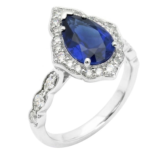 Zaffiro Blu Reale Vintage Anello con Gemma – 1,50 carati in Oro