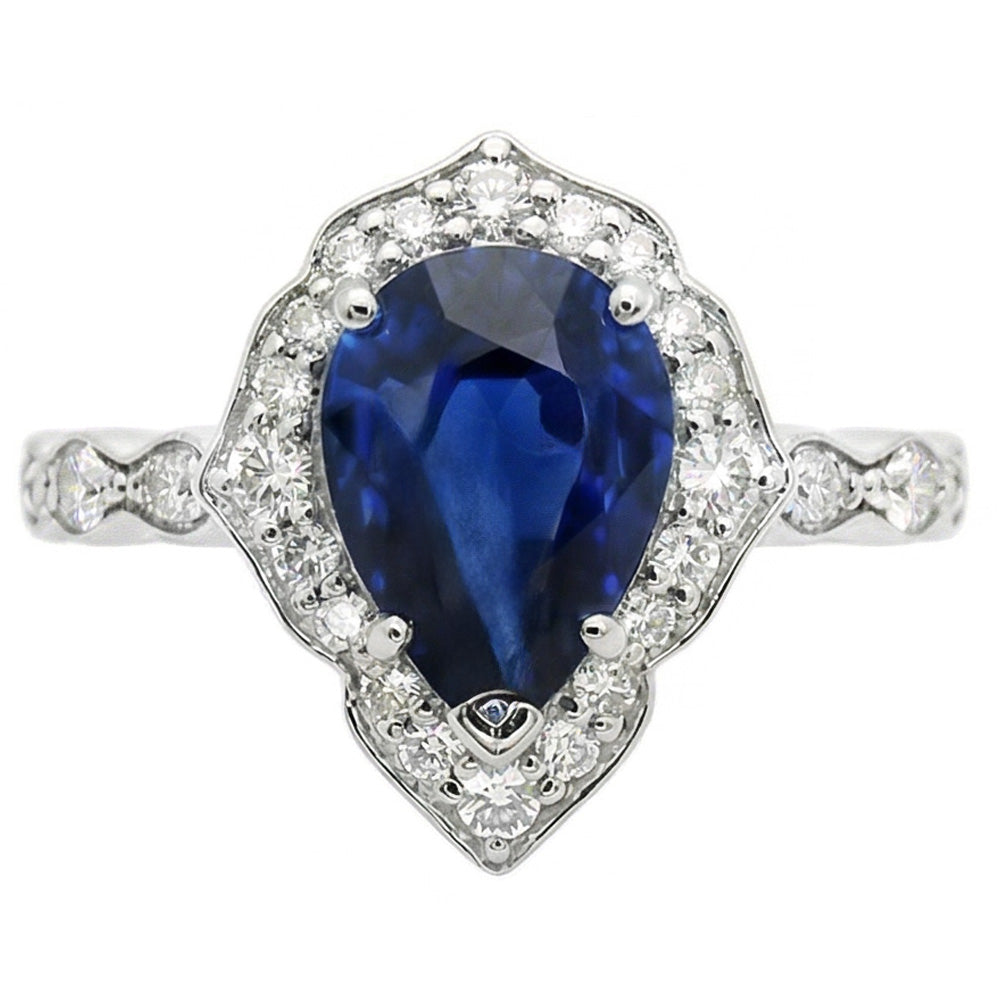 Zaffiro Blu Reale Vintage Anello con Gemma – 1,50 carati in Oro