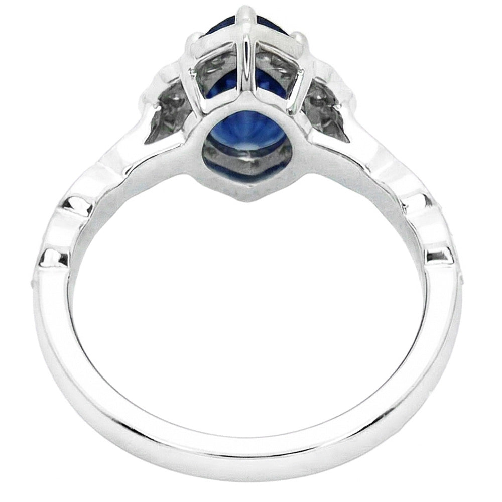 Zaffiro Blu Reale Vintage Anello con Gemma – 1,50 carati in Oro