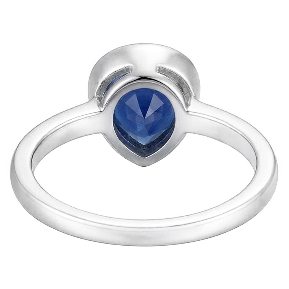 Zaffiro Blu Reale taglio Taglio a Pera Anello con Pietra