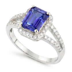 Zaffiro E Anello Di Diamanti Naturali Autentici ( non creati in laboratorio )