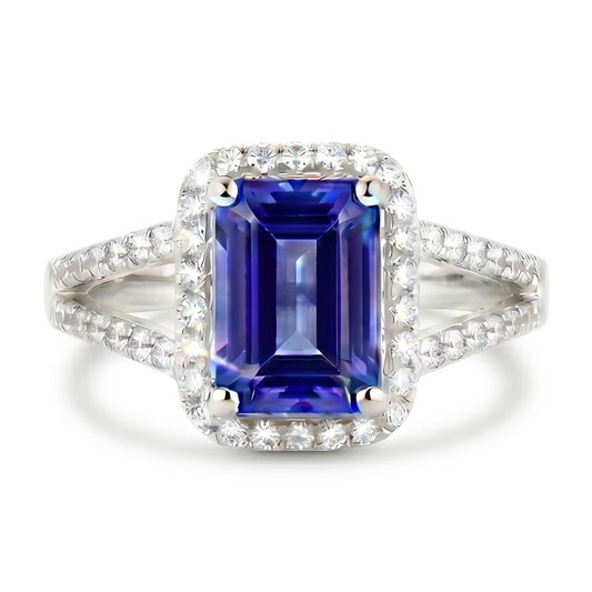 Zaffiro E Anello Di Diamanti Naturali Autentici ( non creati in laboratorio )