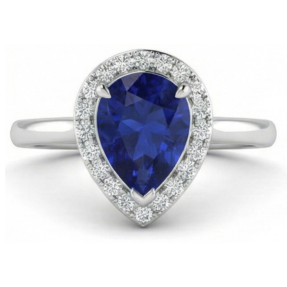 Zaffiro E Anello Di Diamanti