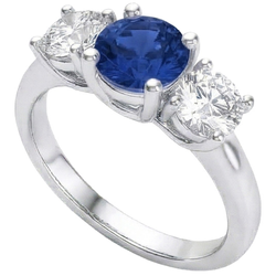 Zaffiro E Anello Di Diamanti Naturali Autentici ( non creati in laboratorio )