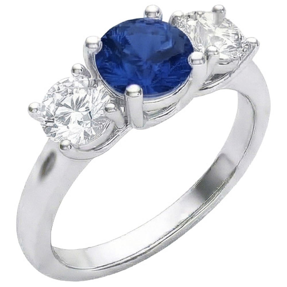 Zaffiro E Anello Di Diamanti Naturali Autentici ( non creati in laboratorio )