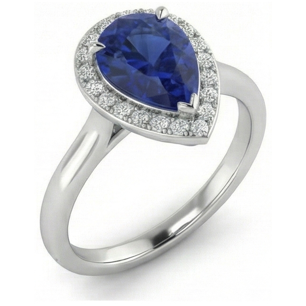 Zaffiro E Anello Di Diamanti