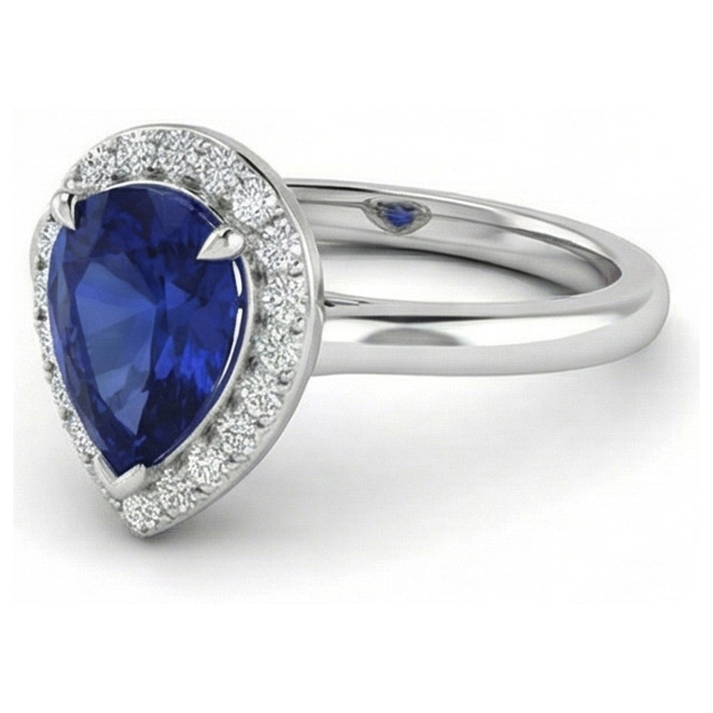 Zaffiro E Anello Di Diamanti