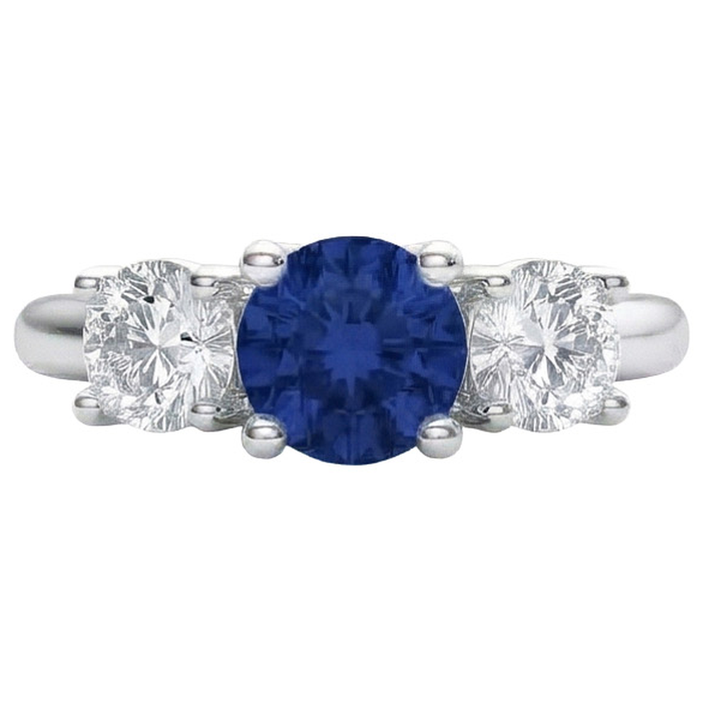 Zaffiro E Anello Di Diamanti Naturali Autentici ( non creati in laboratorio )