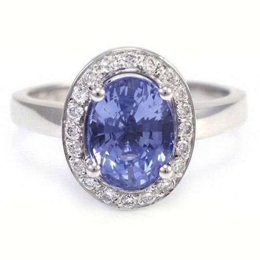 Zaffiro E Diamante Anello