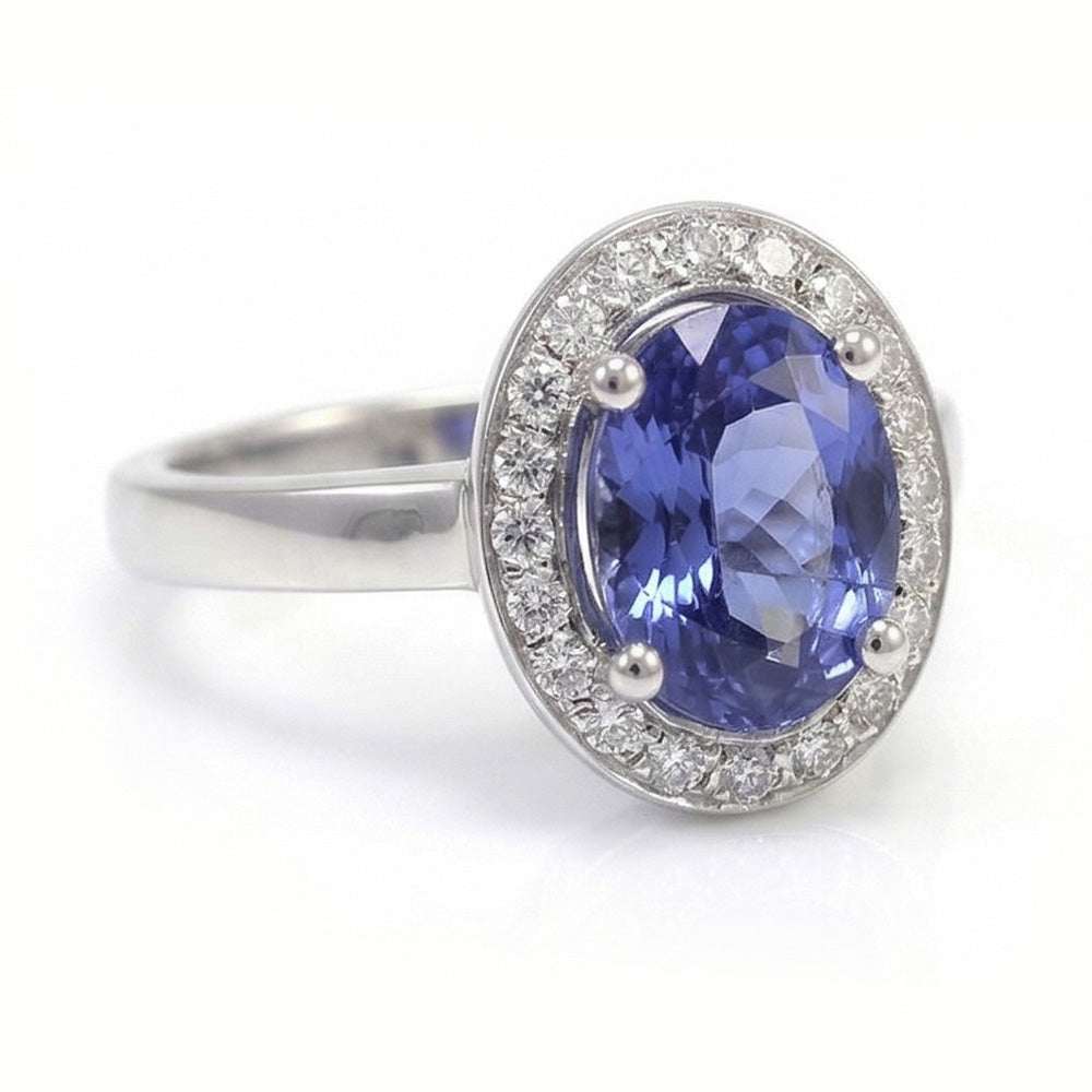 Zaffiro E Diamante Anello