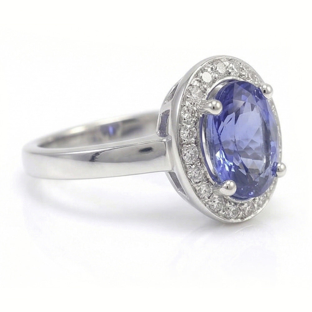 Zaffiro E Diamante Anello