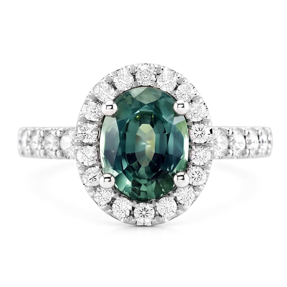 Zaffiro Verde Anello Cocktail