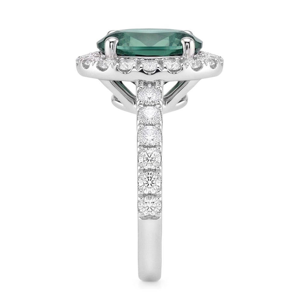 Zaffiro Verde Anello Cocktail