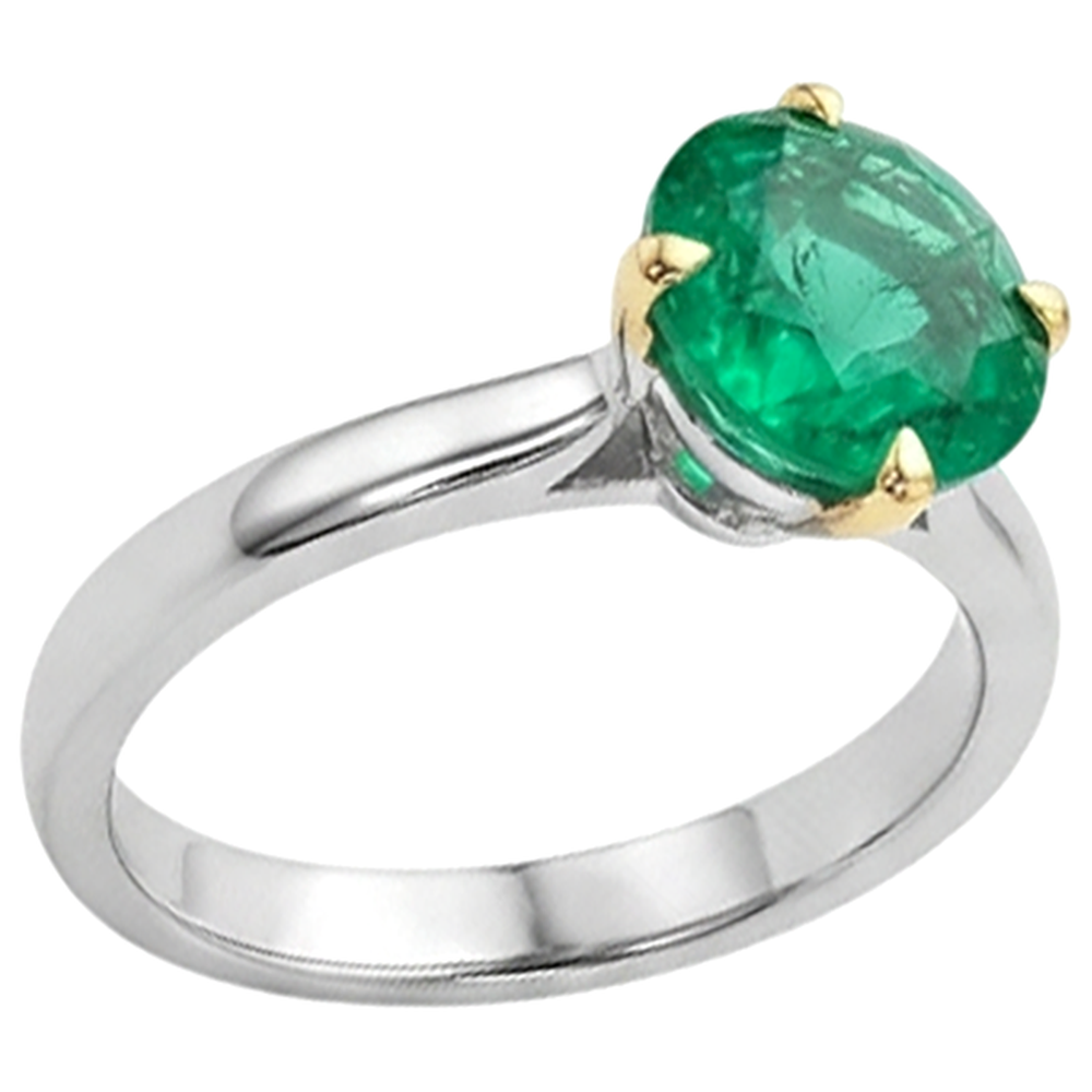 Smeraldo Fine Anello Pietra Colorata – vista profilo