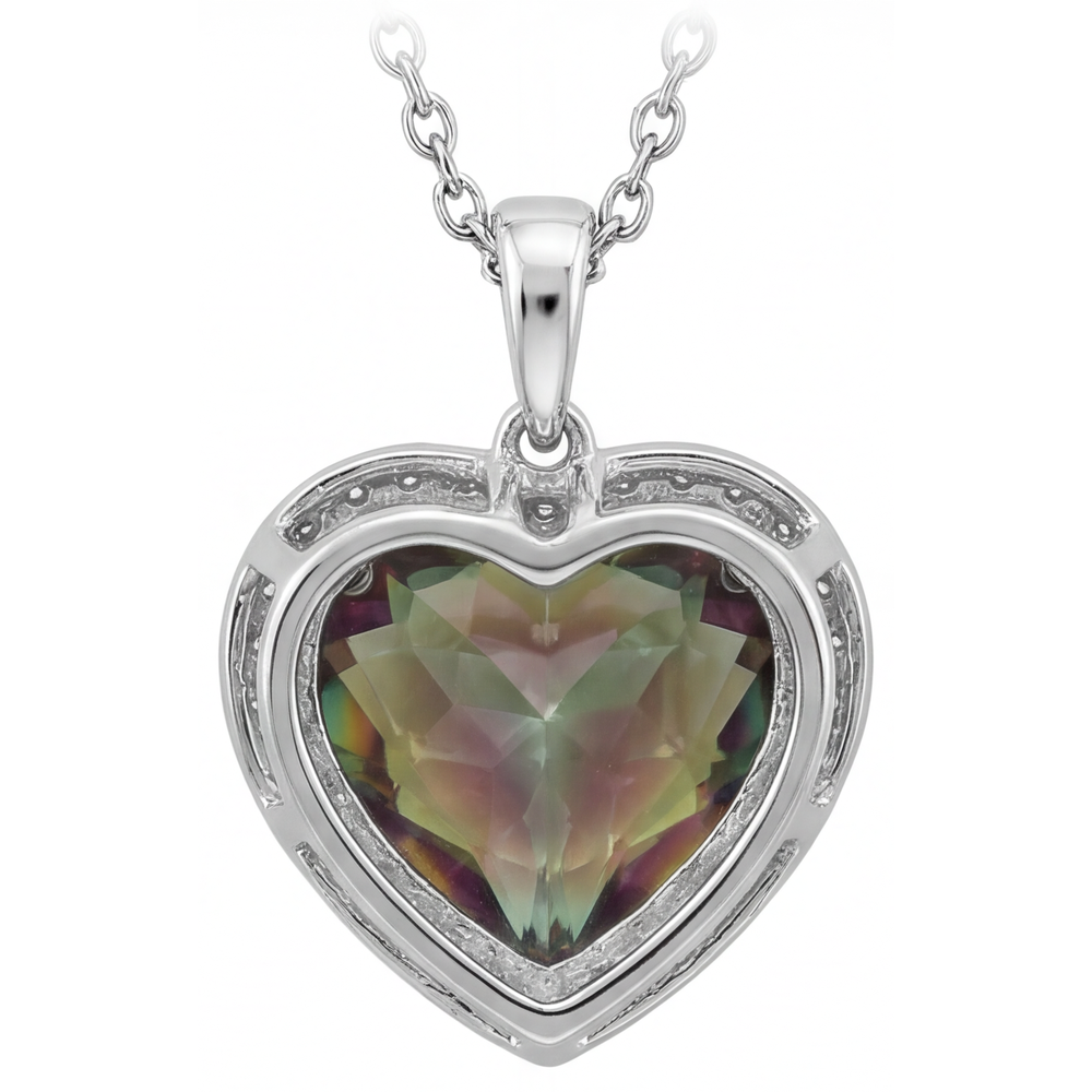 Forma Cuore Alessandrite anello in Oro 14 Carati Bianco – vista angolare