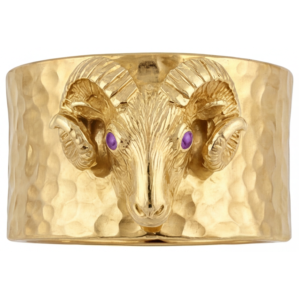Ametista Anello da Uomo 0,05 carati Oro Giallo 14K – vista principale