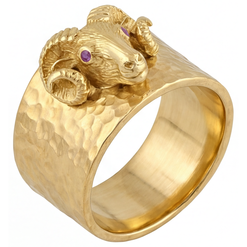 Taglio Brillante Ametista anello in Oro Giallo 14K – vista laterale