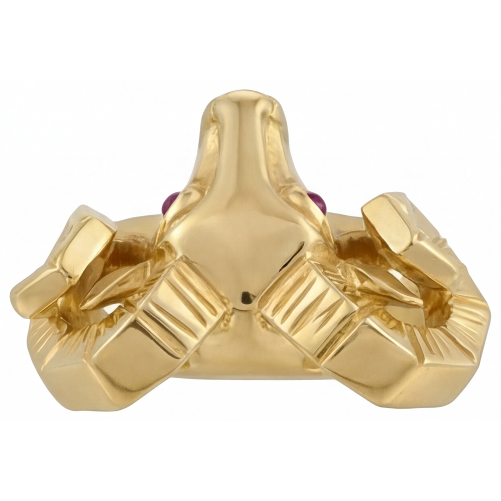Taglio Rotondo Ametista Viola anello in Oro Giallo 14K – vista dall'alto