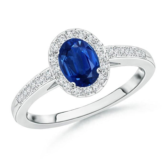 Anello anniversario in oro bianco 14K 2.11 carati con zaffiro e diamanti Novità - harrychadent.it