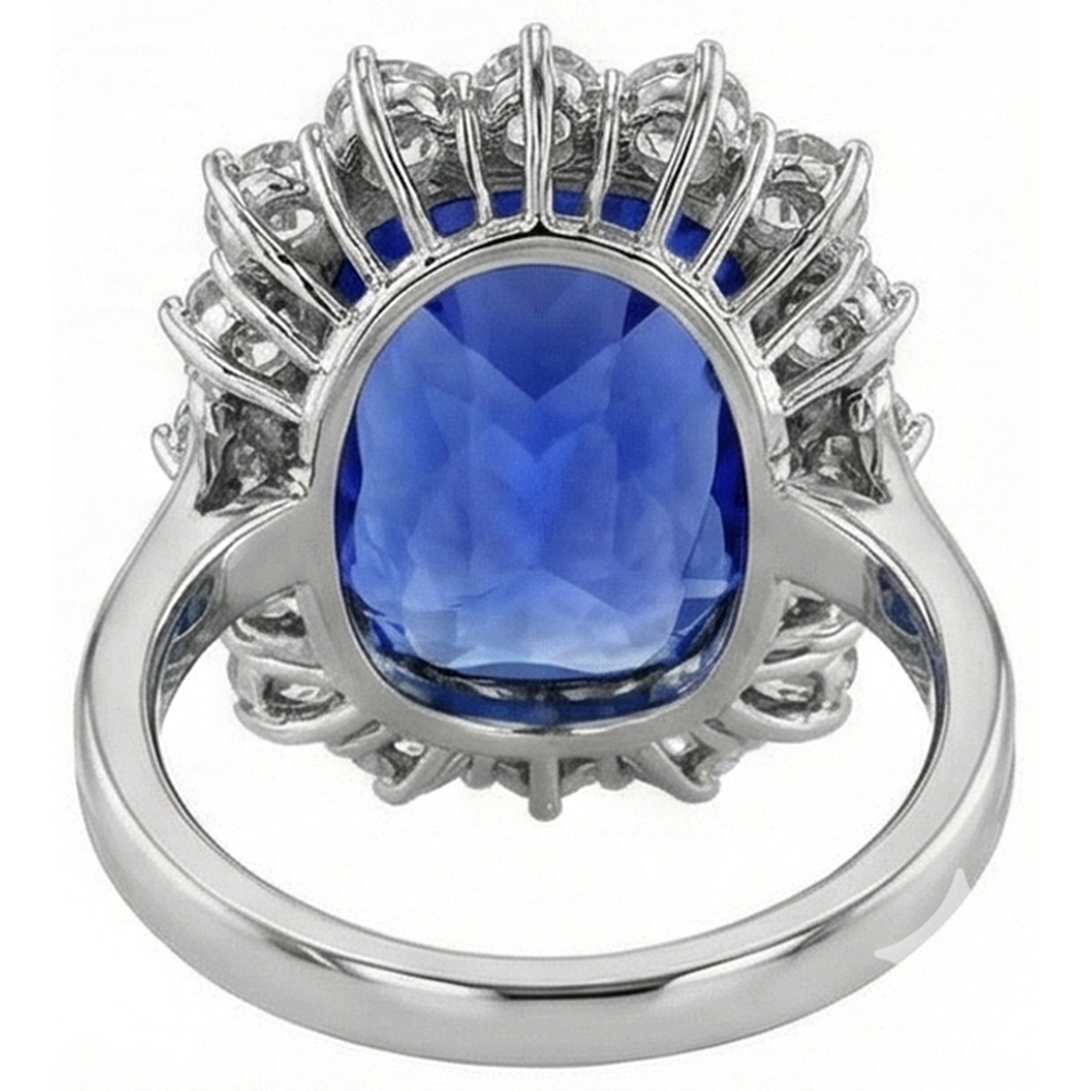 vero round diamante 3.75carati anello vista di profilo