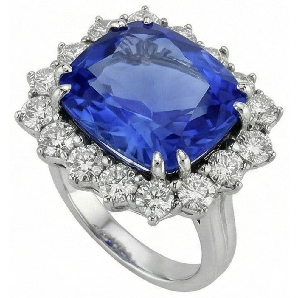 vero round diamante 3.75carati anello vista frontale