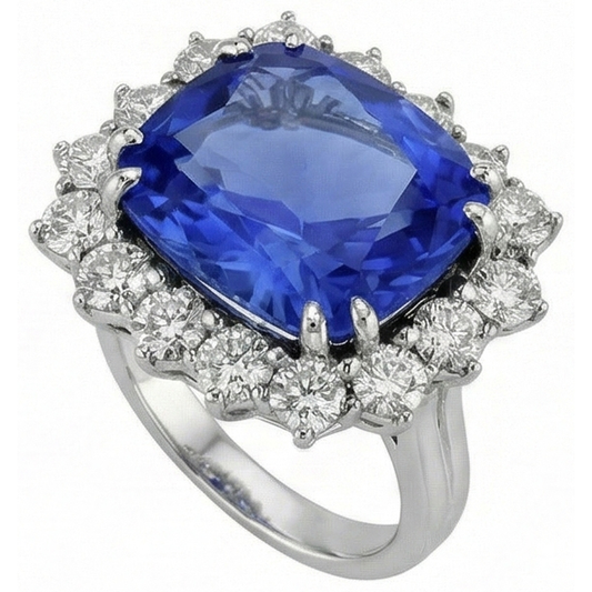 vero round diamante 3.75carati anello vista frontale