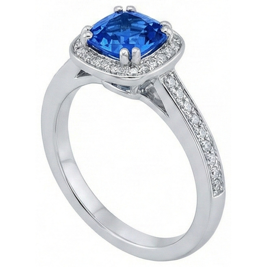 vero round diamante 3.35carati anello vista frontale