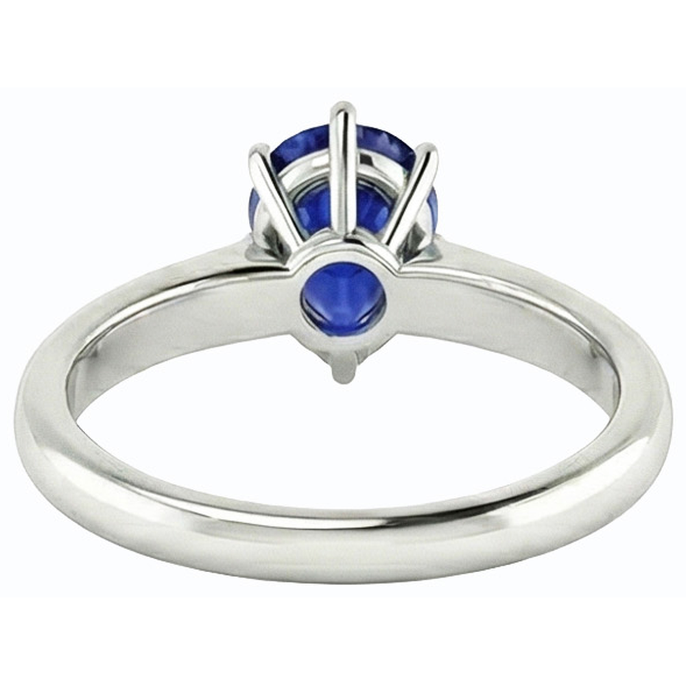 anello di fidanzamento con zaffiri blu 2 carati e diamanti Pear in oro bianco 14K