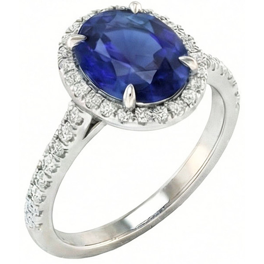 vero round diamante 3.75carati anello vista frontale