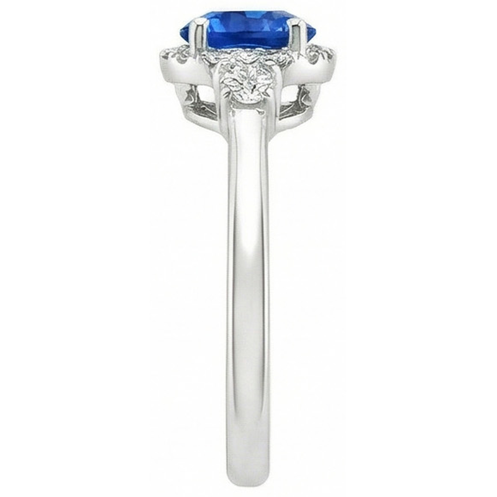 vero round diamante 2.90carati anello vista di profilo