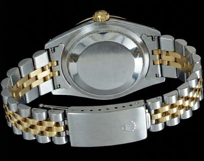 bastone da champagne da donna quadrante Rolex acciaio inossidabile e bracciale giubileo in oro