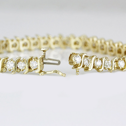 Taglio Rotondo Diamante anello in Oro Giallo 14K – vista frontale