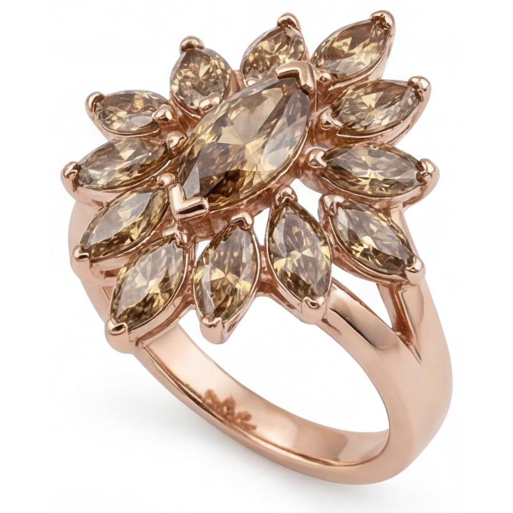 Brillante Anello 4 carati Oro Rosa 14K – vista laterale