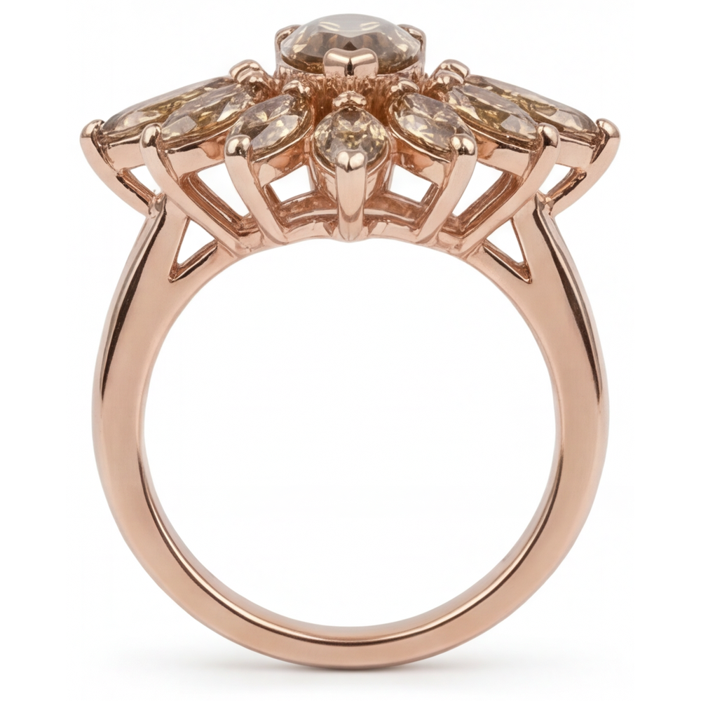 Brillante Taglio Marquise Anello in Oro Rosa 14K – vista angolare