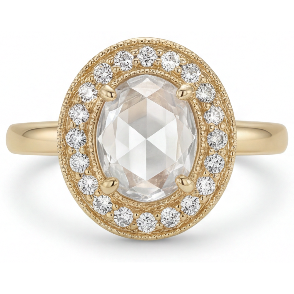 Di lusso Brillante Anello con Pavé Halo 2 carati – vista principale