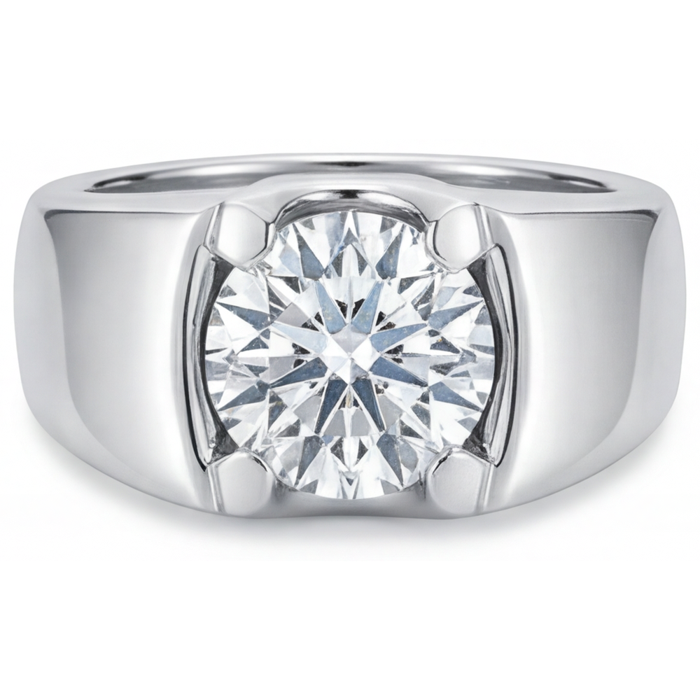 Premium Brillante Anello da Uomo 2 carati – vista frontale