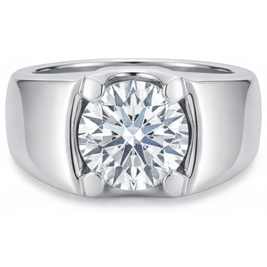 Premium Brillante Anello da Uomo 2 carati – vista frontale