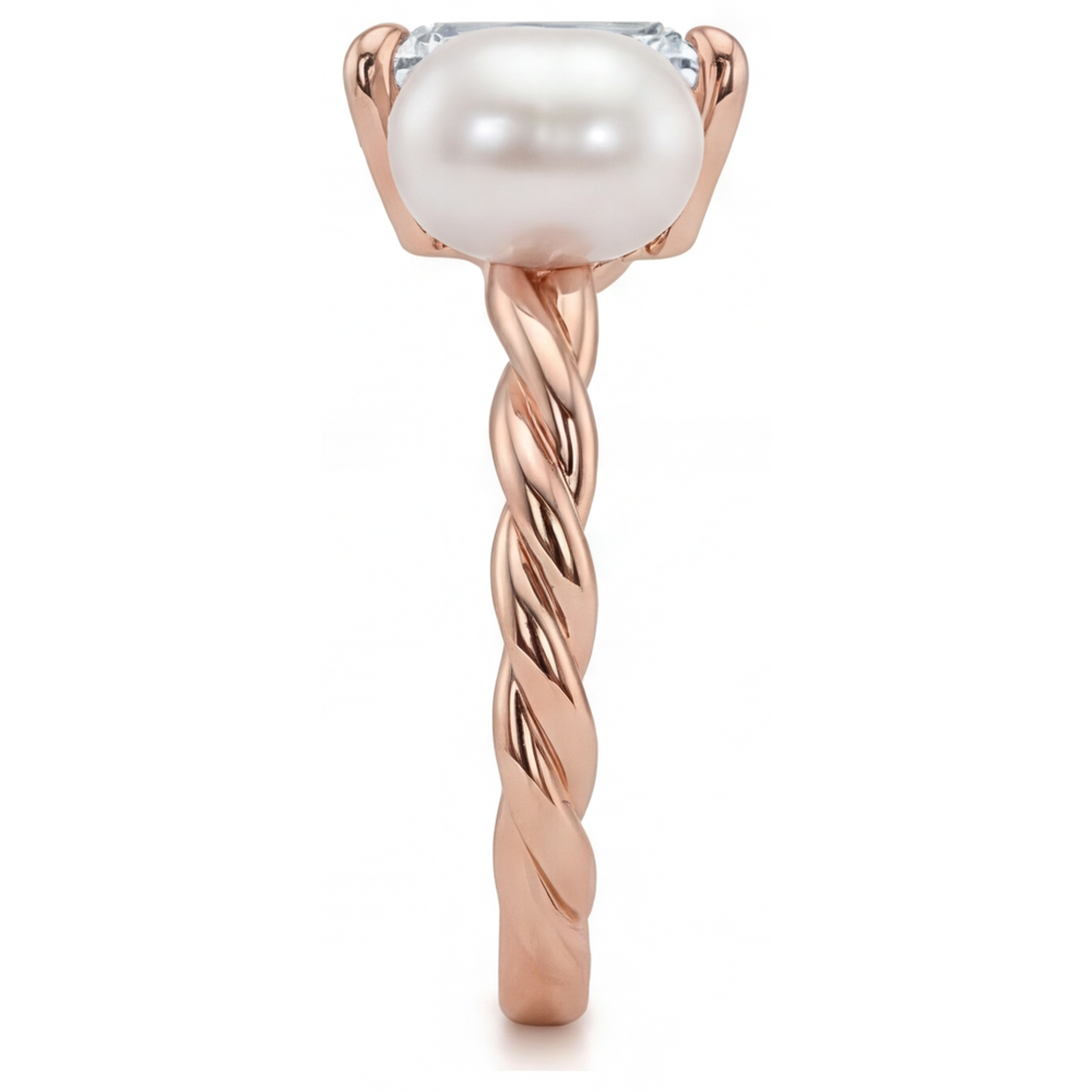 Brillante Anello Gioielleria 1,5-carati Oro Rosa 14K – vista laterale