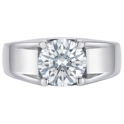 Uomo Brillante Anello Maschile 2,50 carati F/VS1 – Oro Bianco 14K