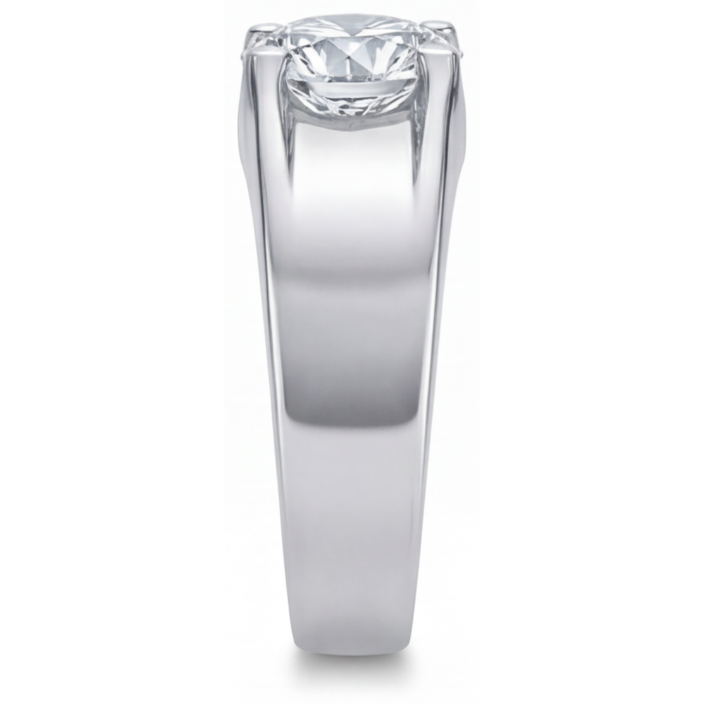 Taglio Brillante Brillante anello in Oro Bianco 14K – vista profilo