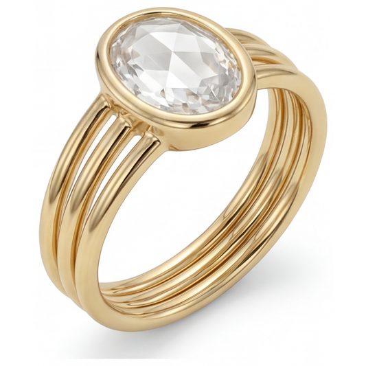 Brillante Anello Monopietra – vista frontale