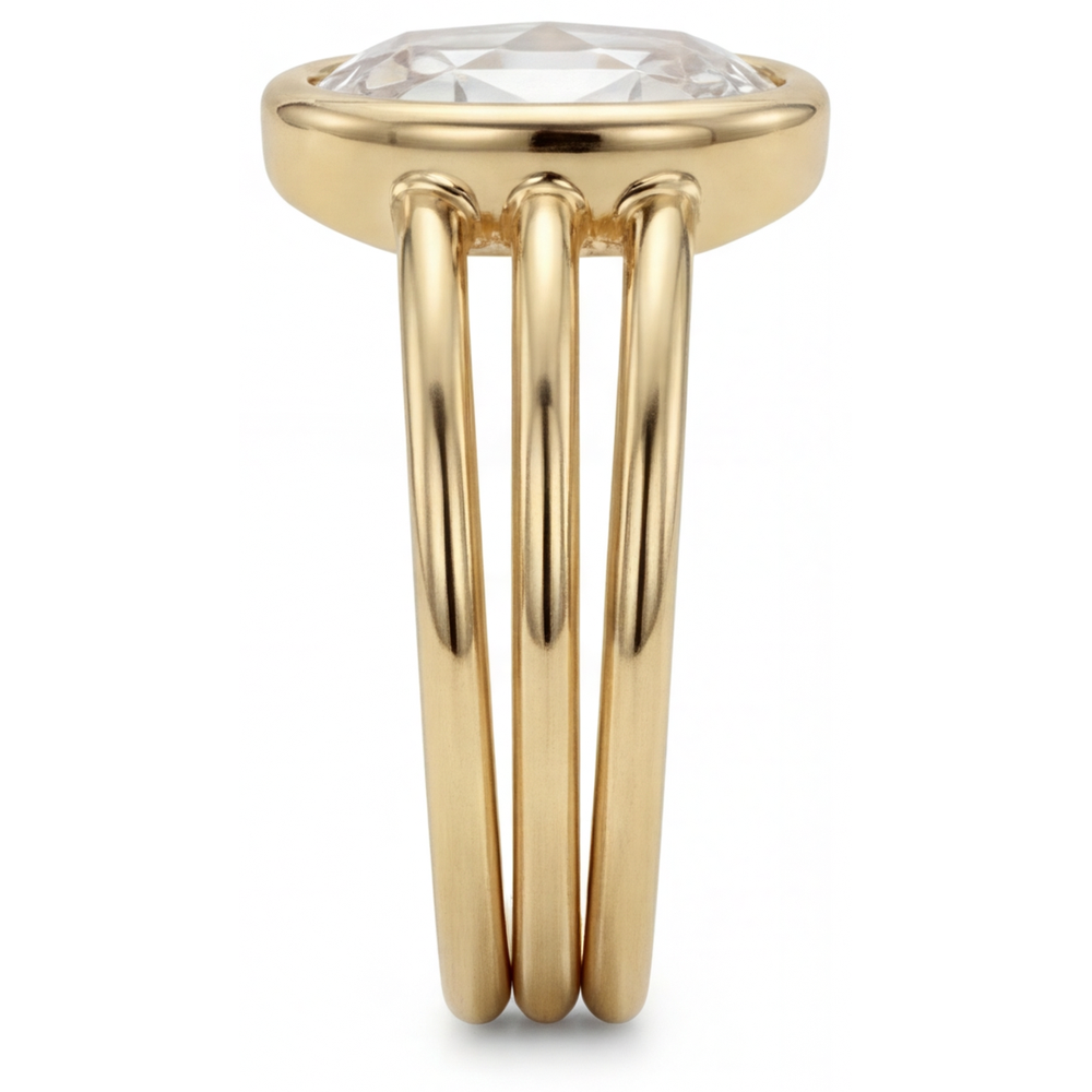 Anello Monopietra Oro Giallo 14K con Brillante – vista angolare
