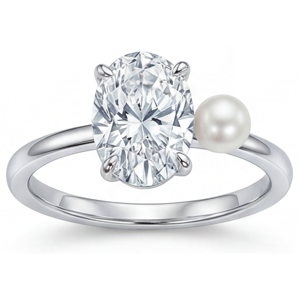 Brillante Anello Solitario 2-carati Oro Bianco 14K – vista principale