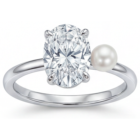 Brillante Anello Solitario 2-carati Oro Bianco 14K – vista principale